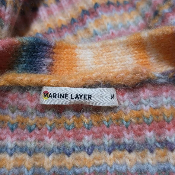 Marine Layer Dream Yarn Crop Cardigan in Warm Stripe Size Medium - Picture 4 of 4